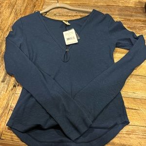Free People “We the free” Indigo shirt size Large, never worn with tags